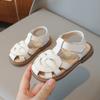 New Child Sandals 2024 Summer Girls Braided Style Flat Sandals Fashion Versatile Kids Causal Hollow-out Beach Shoes Soft Bottom