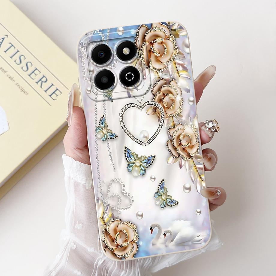 Чехол для Huawei Honor X6a X6b X6a Plus Чехол для телефона Honor X6 X6s 4G Мягкий силикон Funda Женский модный чехол с цветочным принтом