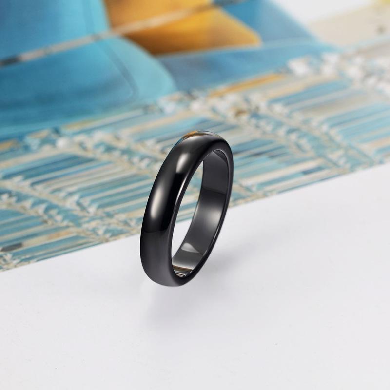 Smooth No Fading No Scratches 6mm Wide Curved Ceramic Ring