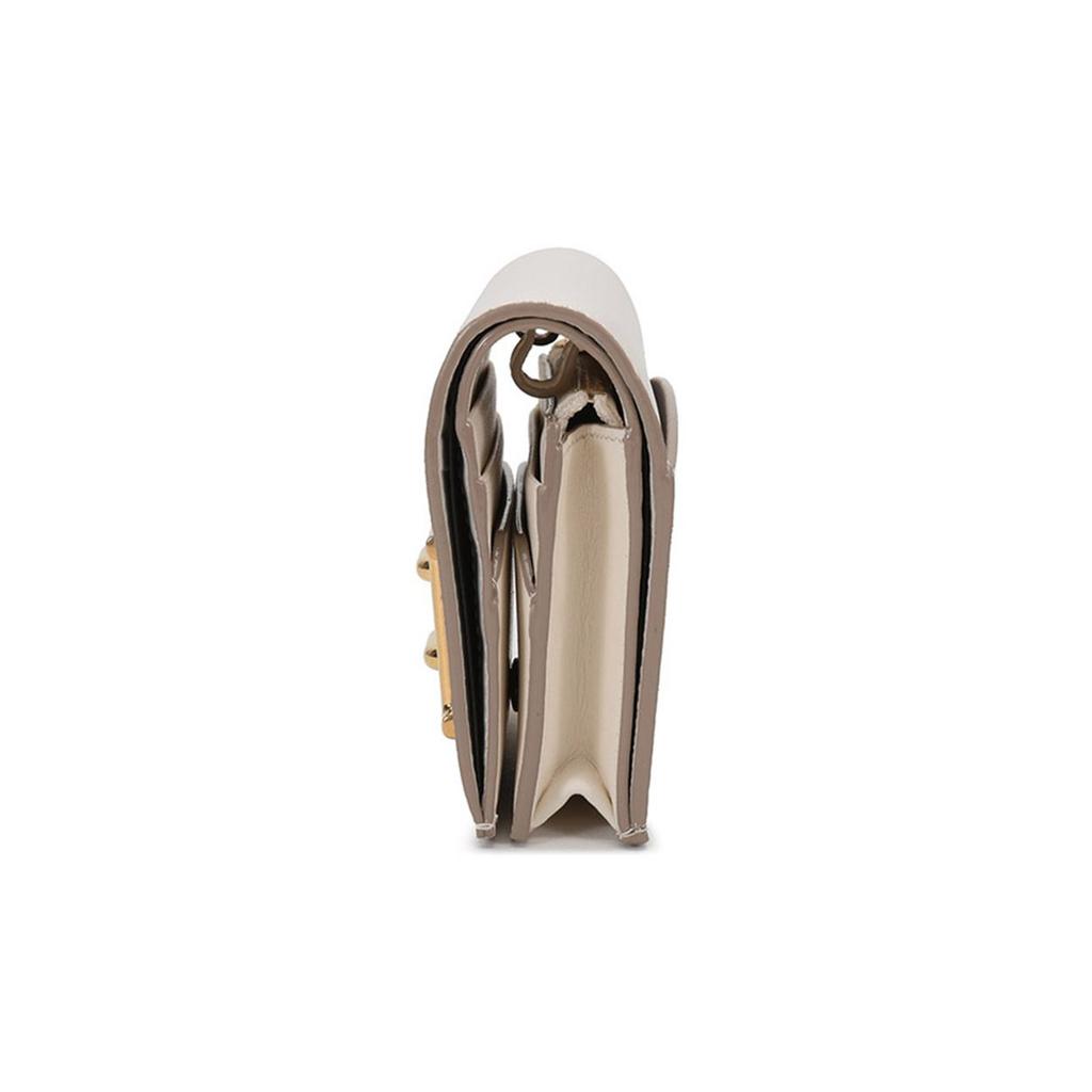 Bally B-Chain Short Metal Leather Wallet Crossbody Shoulder Bag Women bags Bone-White BRITNEY-W-83