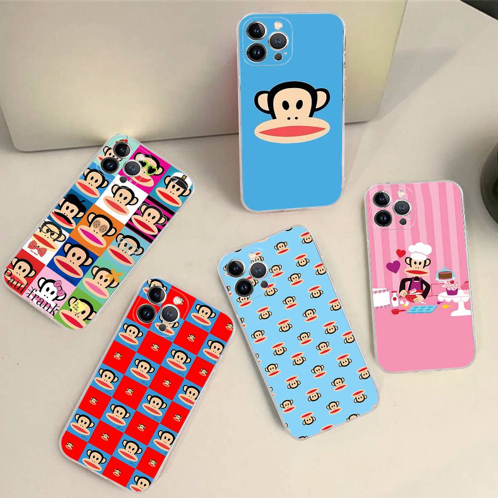 Модный логотип P-Paul F-Frank для iPhone 17 16 15 14 13 12 Mini 11 Pro Max Прозрачный чехол