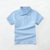 Children's Polo Shirt: Short-Sleeved Cotton Uniform for Elementary and Middle School - White or Blue (Sizes 100-190)