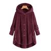 Fashion Women Button Coat Tail Tops Hooded Pullover Loose Sweater