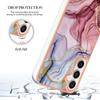 For Samsung Galaxy S24 FE TPU Case Marble Pattern 2.0mm Electroplating Phone Back Cover