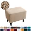 1pc Rectangle Ottoman Stool Cover Velvet Elastic Footstool Covers  Inclusive Footrest Slipcovers Chair Covers Protector