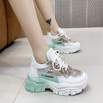 Dad Shoes Женские летние новые сетчатые дышащие туфли с толстой подошвой Универсальные повседневные кроссовки