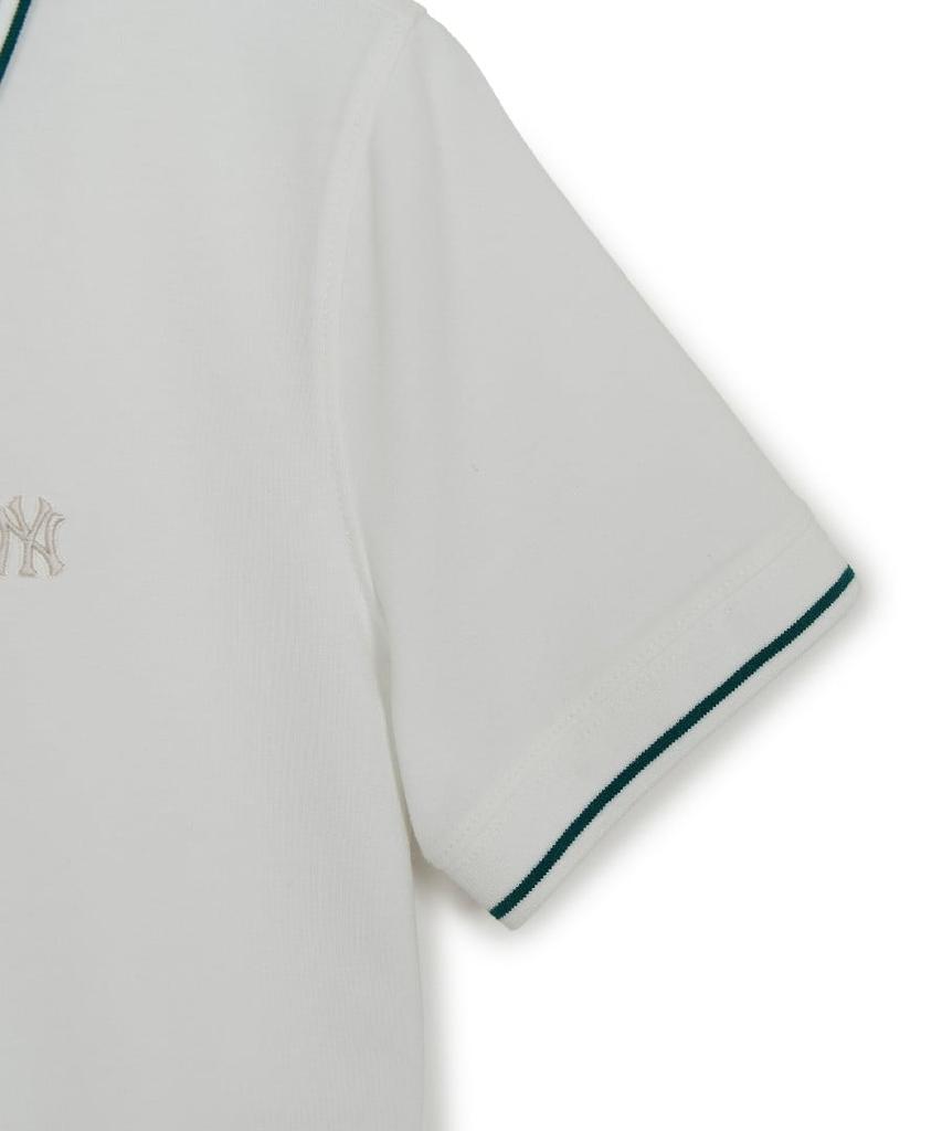 Женская спортивная футболка Emelbi в стиле varsity с воротником Ny (белый)