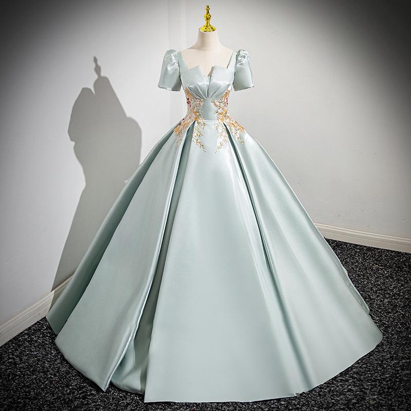 Женское вечернее платье из французского сатина 2025 года для помолвок, тостов и мероприятий