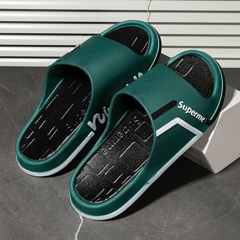 Летние мужские тапочки модный тренд верхняя одежда одно слово комнатные нескользящие сандалии мужская домашняя обувь