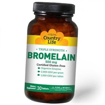 Бромелайн, Triple Strength Bromelain, 30таб (69124003)