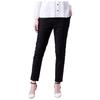 Anlom Women's Casual Black Cropped Pencil Pants