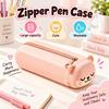 Large-capacity Zipper Pen Case Dustproof Pen Pouch Kids Stationery Bag Silicone Pencil Case Kids