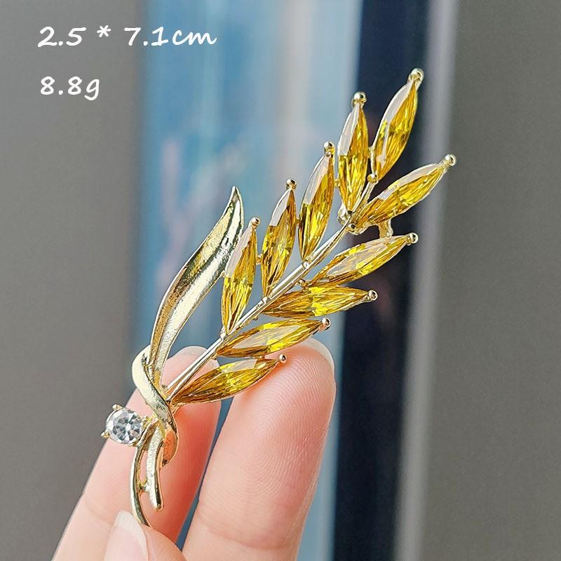 1 шт. Красивая блестящая брошь в виде пшеницы с хрустальными колосьями, подходит для женщин, гендерно-нейтральные булавки в виде растений