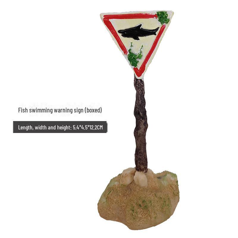 Креативное украшение для аквариума в виде черепа акулы из смолы: Предупреждающий знак «Аквариум» для ландшафтного дизайна.