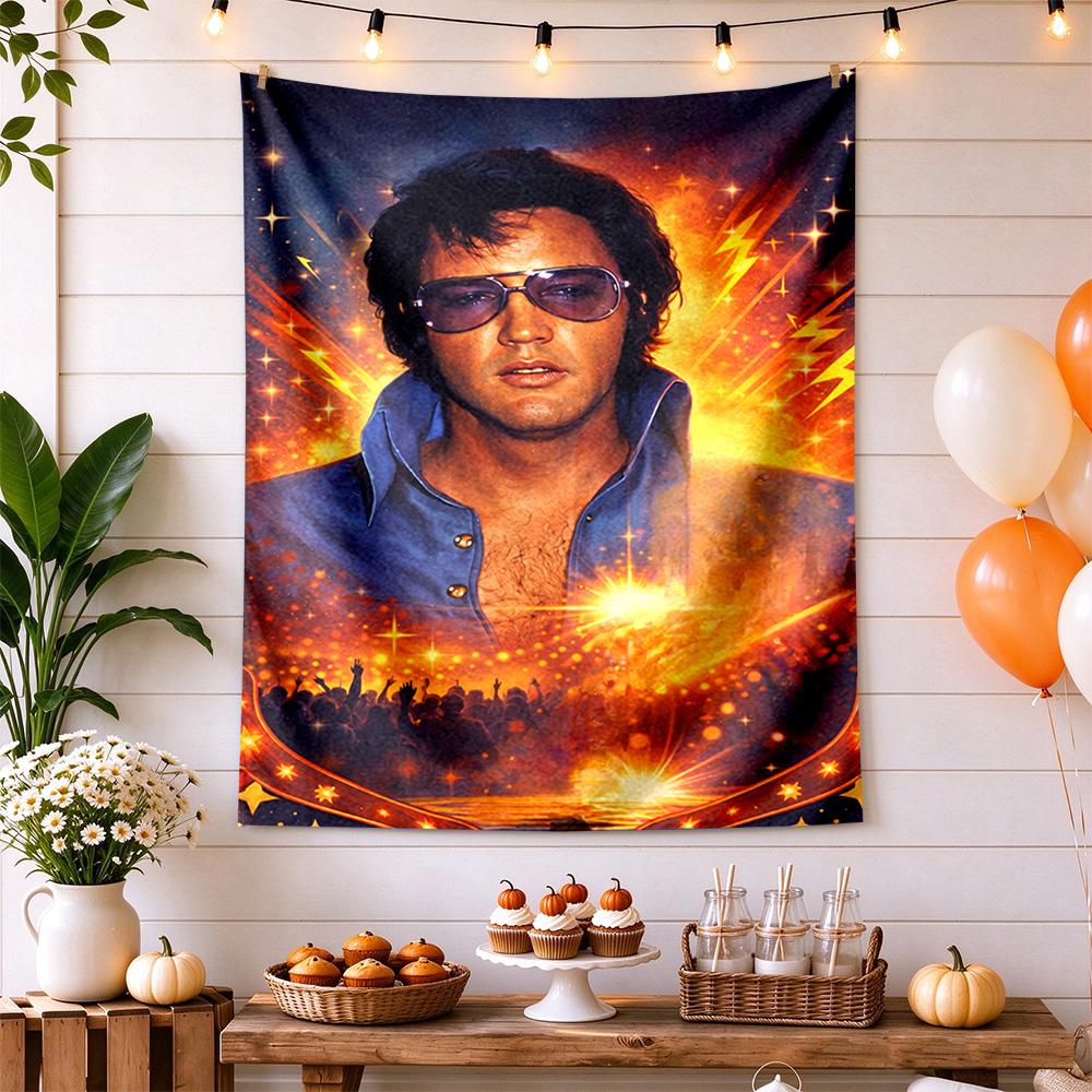 Elvis Presley Boho Wall Tapestry Rustic Farmhouse Perfect For Living Room Studio Wall Balcony Indoor Tasseled Design Gift For Friends Family