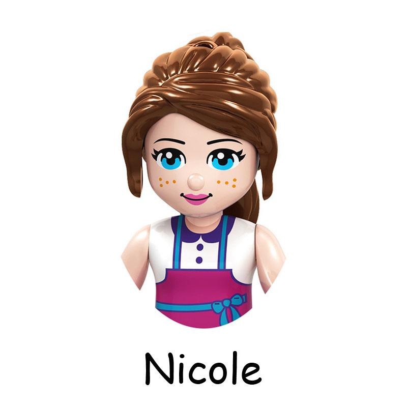 Нетоксичные сказочные принцессы дети Белль Чудовище Золушка Анна Оливия Модель Фигурка Блоки Конструктор Строительные Кирпичики Игрушки Для Детей