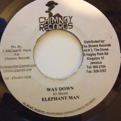 7-дюймовая пластинка ELEPHANT MAN / BRAMMA - Way Down / Beg U Some A Dat NONE Chimney Records 2008 Ямайка Регги, Ска и Даб Б/У