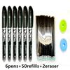 58pcs Set 0.5mm Washable Handle Erasable Gel-Ink Pen Magic Erasable Pen Refill Colored Ink Rods School Office Writing Stationery