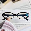 Minimalist Style Women'S Oval Clear Lens Glasses Full Rim PC Frame Non-Prescription Decorate Eyewear for Office & Daily Use