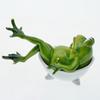 Frog Figurine Watching Phone Cartoon Frog Statue Resin Sculpture Indoor
