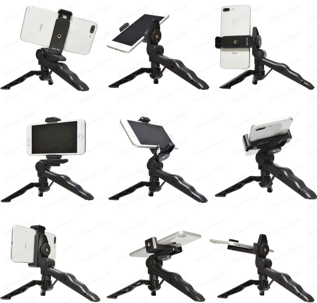2-позиционный настольный штатив, держатель для смартфона, складной небольшой штатив, регулируемый угол наклона, подставка для головы, портативная подставка для камеры, держатель с ручкой, удобный мини-штатив