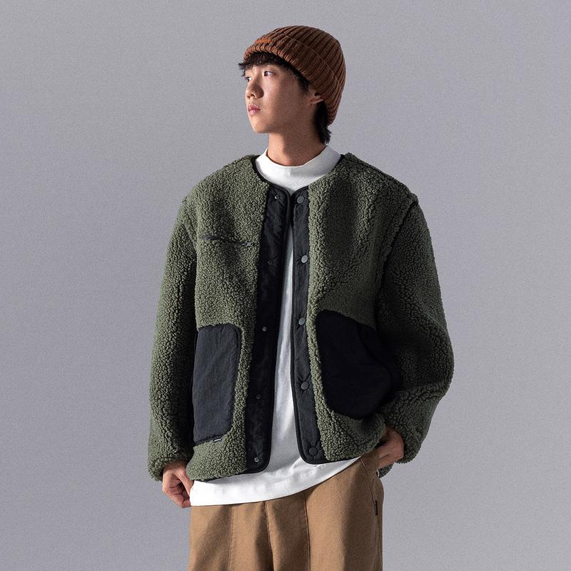 Li Ning CF Su круглый вырез одна пуговица теплый длинный рукав вязаный свитер мужской свитер Luo-Yan-зеленый AFDU911-1