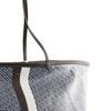 TORY BURCH RACER Striped Exterior Silver Accessories Cotton Tote Bag Hand Shoulder Bag Extra Large Women's Blue 181506-400