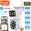 4K Tuya Lens Wifi PTZ Outdoor Wireless 8MP HD Dual Screen Security Camera IR Human Tracking Surveillance With Alexa