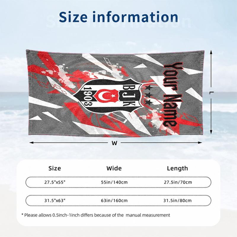 Besiktas JK Custom Name Beach towels also serve as bath towels summer essential a musthave for the outdoors the beach and the pool