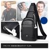 Cevins Body Кроссбоди Нагрудная Сумка Мессенджер ПУ Большая с Отверстием для Наушников Черная Мужская Одноплечевая Сумка, Сумка, Сумка, Сумка, Кожа, Вместимость, Легкая, Отверстие,
