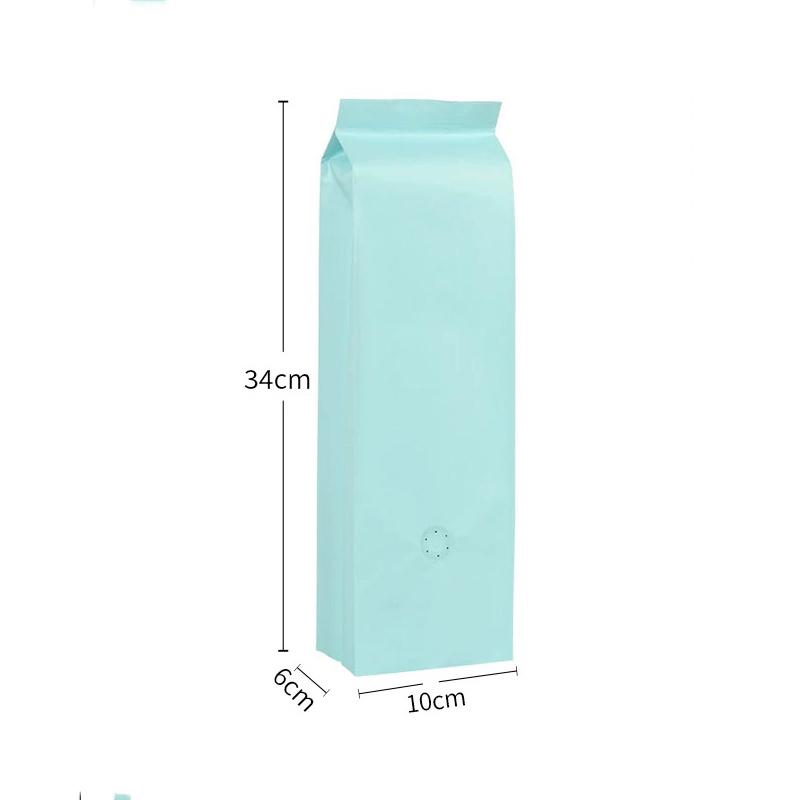 White Gravure Printed Food Grade Plastic Pouch Middle Seal Bag Packaging 500g Coffee Bean One-way Degassing Cafe Valve Moisture