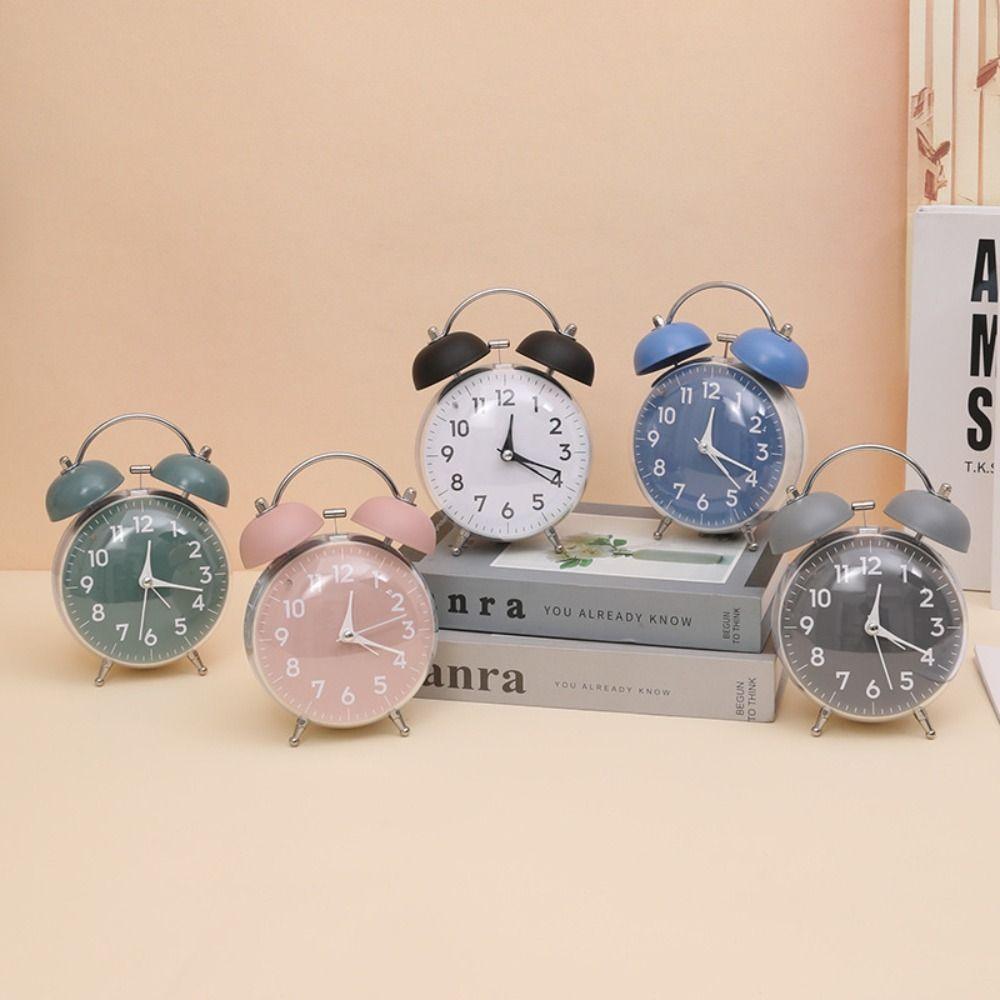 4 Inch Size Desk Alarm Clock Loud Alarm Bedside Wake-up Clock Mechanical Clock  Morning Routine