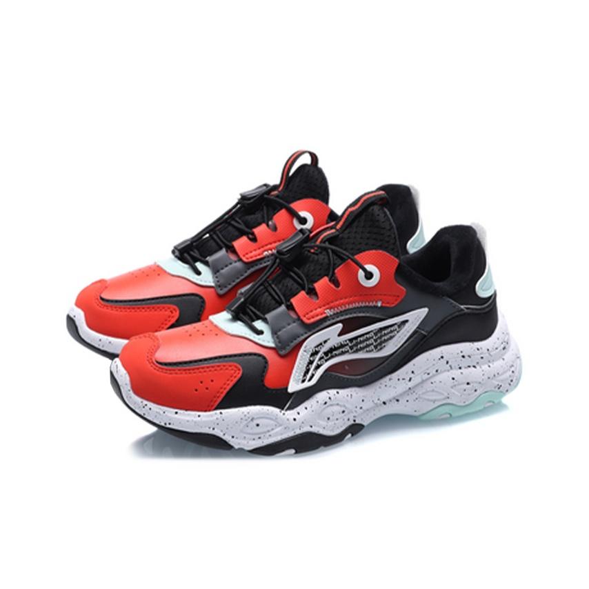 Li Ning Детские флисовые повседневные спортивные кроссовки Детские кроссовки Черный Красный YKCQ224-21