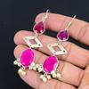 День Дочери Сделка Натуральный Кашмирский Рубин 925 Стерлинговое Серебро Подвески Уникальные Серьги