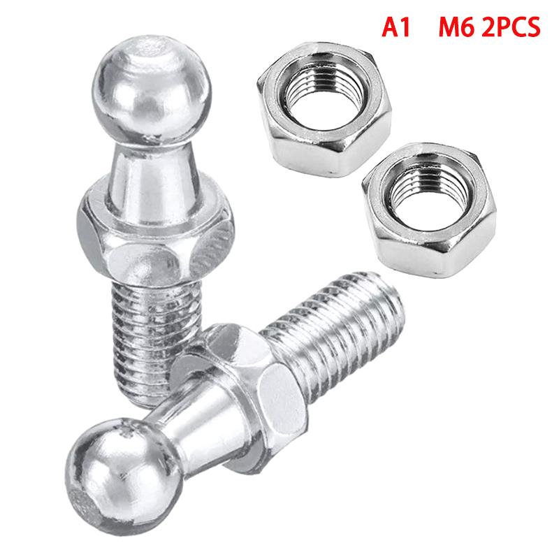 2pcs M6 M8 Universal Car 10mm Ball Silver Boot Bonnet Gas Struts Ball Ended End Fitting Pin Joint Valve Spring Holders Fuel System Fittings7