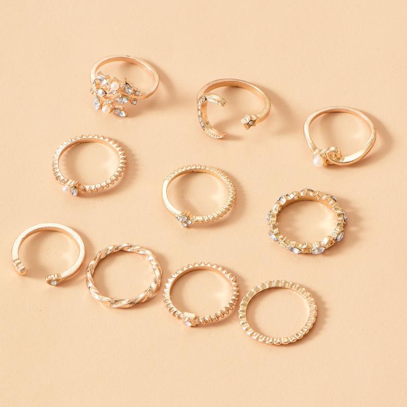 Full Diamond Rings, Jewelry Ins Wind Star Jewelry Women's Niche Light Luxury Ring Set Accessories