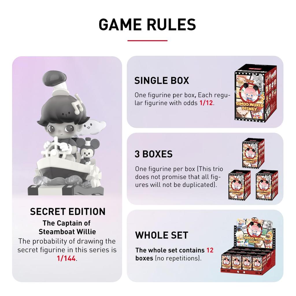 POP MART DIMOO WORLD DISNEY Series Pop Mart Gachapon Blind Box Фигурка Пластиковая модель Премиум Игрушка ПВХ Мягкий винил Оригинальный персонаж Подарок на день рождения × [1