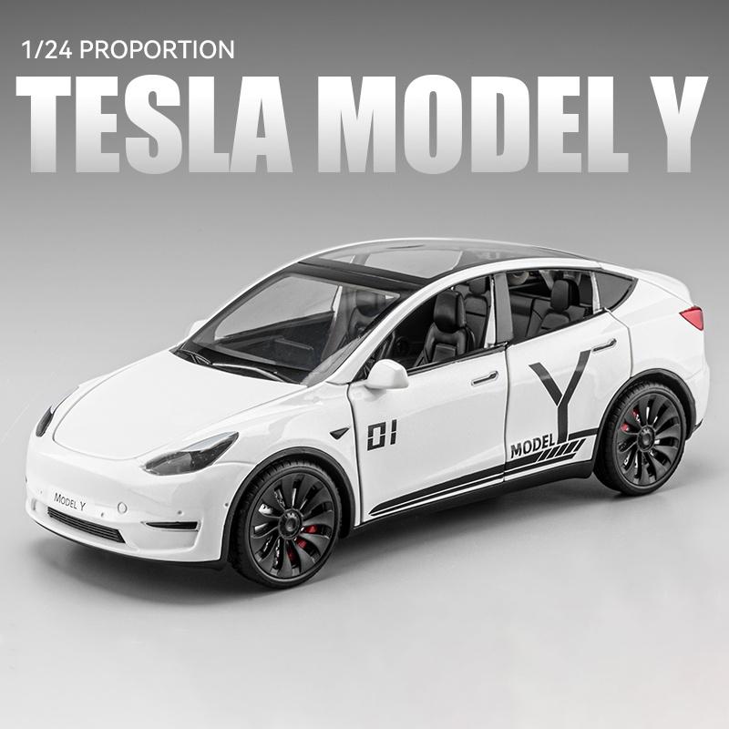 1:24 Модель X Модель Y Tesla Model 3 Литой из сплава Игрушечная модель автомобиля Звук и свет Детская игрушка Коллекционные предметы Подарок на день рождения