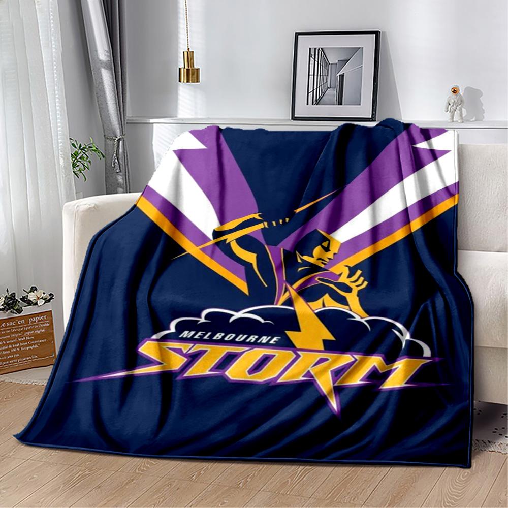 Melbourne Storm Team Logo blankets Suitable for sofas, travel, living rooms also a good gift for friends and family Suitable for all seasons.