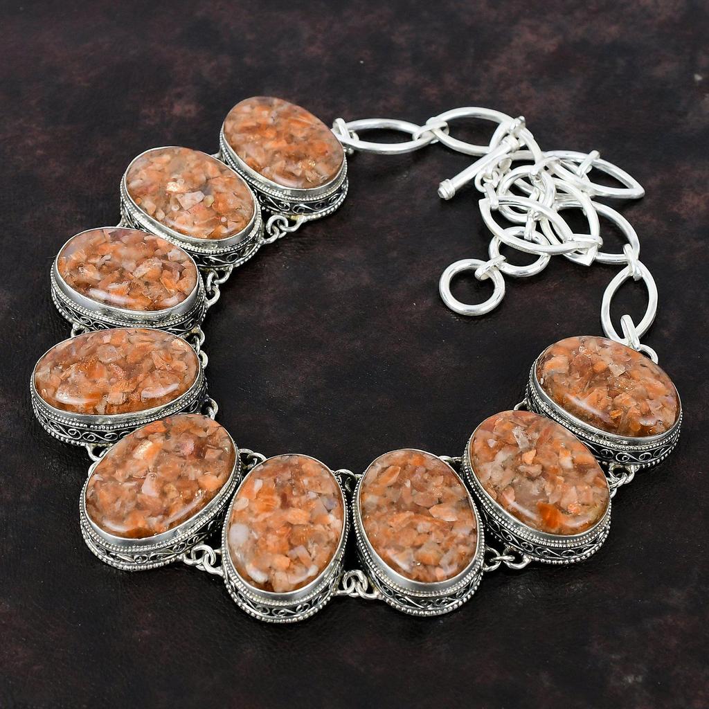 Ожерелье из солнечного камня, винтажное ожерелье, ювелирные изделия из драгоценных камней, ожерелье из стерлингового серебра 925 пробы, регулируемая цепочка, ожерелье, подарок для женщин, ожерелье ручной работы