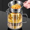 Oil Filter Pot for Home Cooking and Oil Draining Use Soybean Milk Filter Kettle High Borosilicate Glass Storage Jar