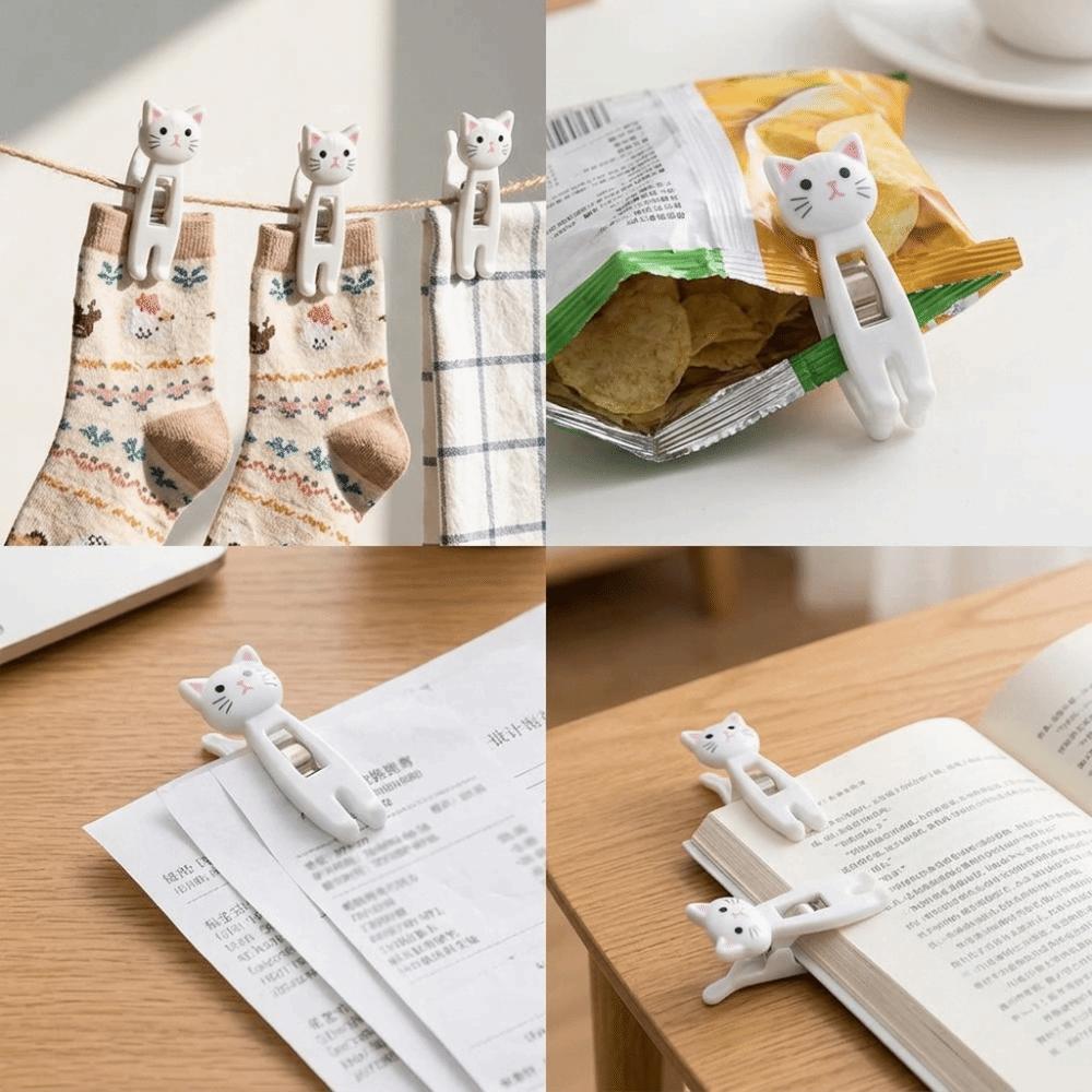 6Pcs Plastic Cute Windproof Clips Small Size Memo Paper Clips Cartoon Clips  Hand Account Making