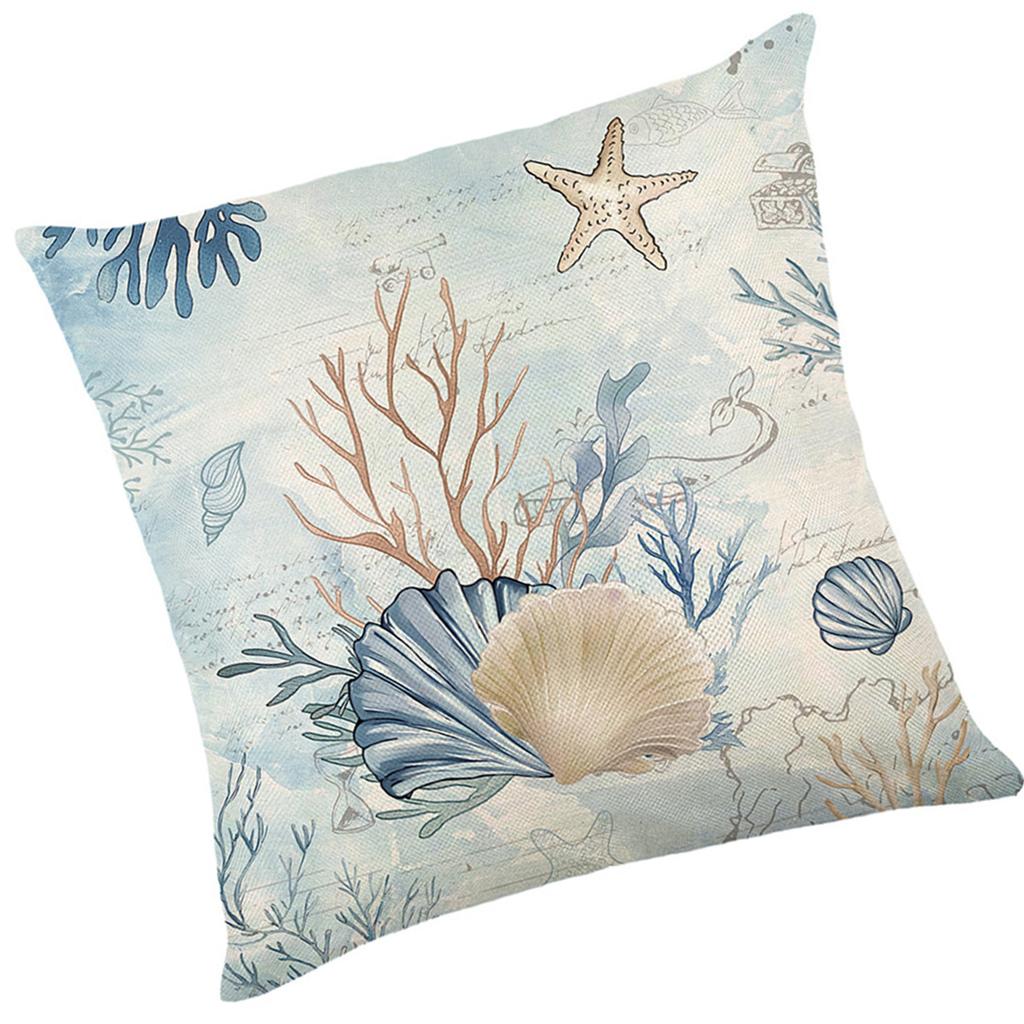 Наволочка Летняя наволочка из льна с изображением океана, наволочка с изображением океана, наволочка для дивана и подушки для спальни