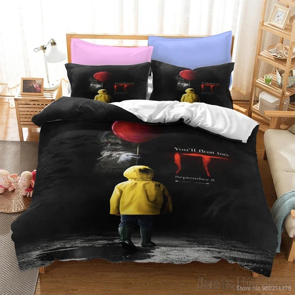 Оно Стивена Кинга Комплект пододеяльника Твин Фул Куин Кинг HD Покрывало Чехол для одеяла Постельные принадлежности для детей Комплекты постельного белья Декор спальни