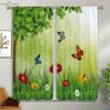 Шторы с принтом «Цветы и бабочки», шторы с карманами на карнизах в пасторальном стиле, спальня, гостиная, кухня, декоративные шторы на 4 сезона