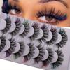 7 Pairs Colorful 3D False Eyelashes DD Curl Fluffy Faux Mink Lashes With Color Russian Volume Natural Thick Curly Lashes Extension