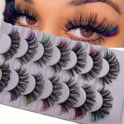 7 пар цветных 3D накладных ресниц DD Curl пушистые искусственные норковые ресницы с цветным русским объемом натуральные густые завитые ресницы для наращивания