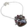 Natural Boulder Opal, Kunzite Gemstone 925 Sterling Silver Necklace 18" s1A94