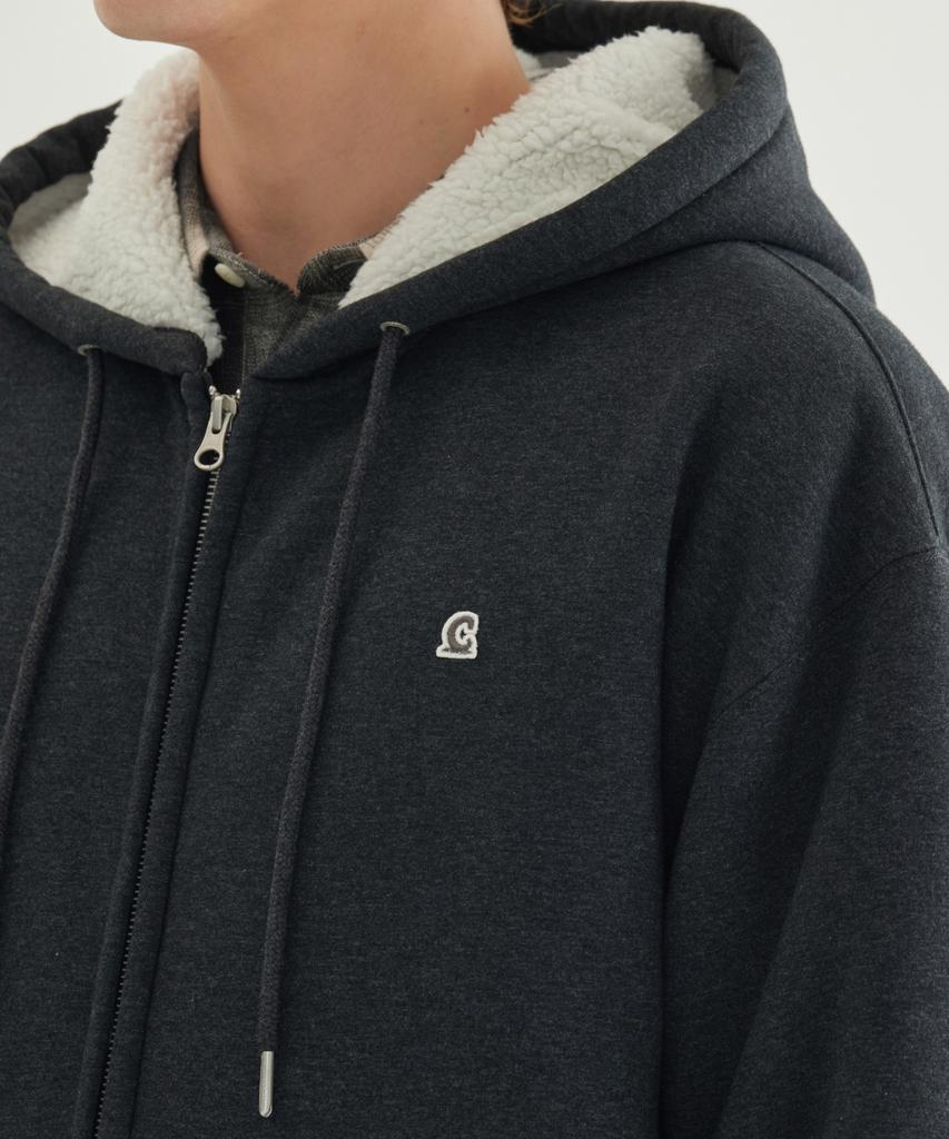 Covernat Signature Symbol Boa Zip-Up Melange Charcoal