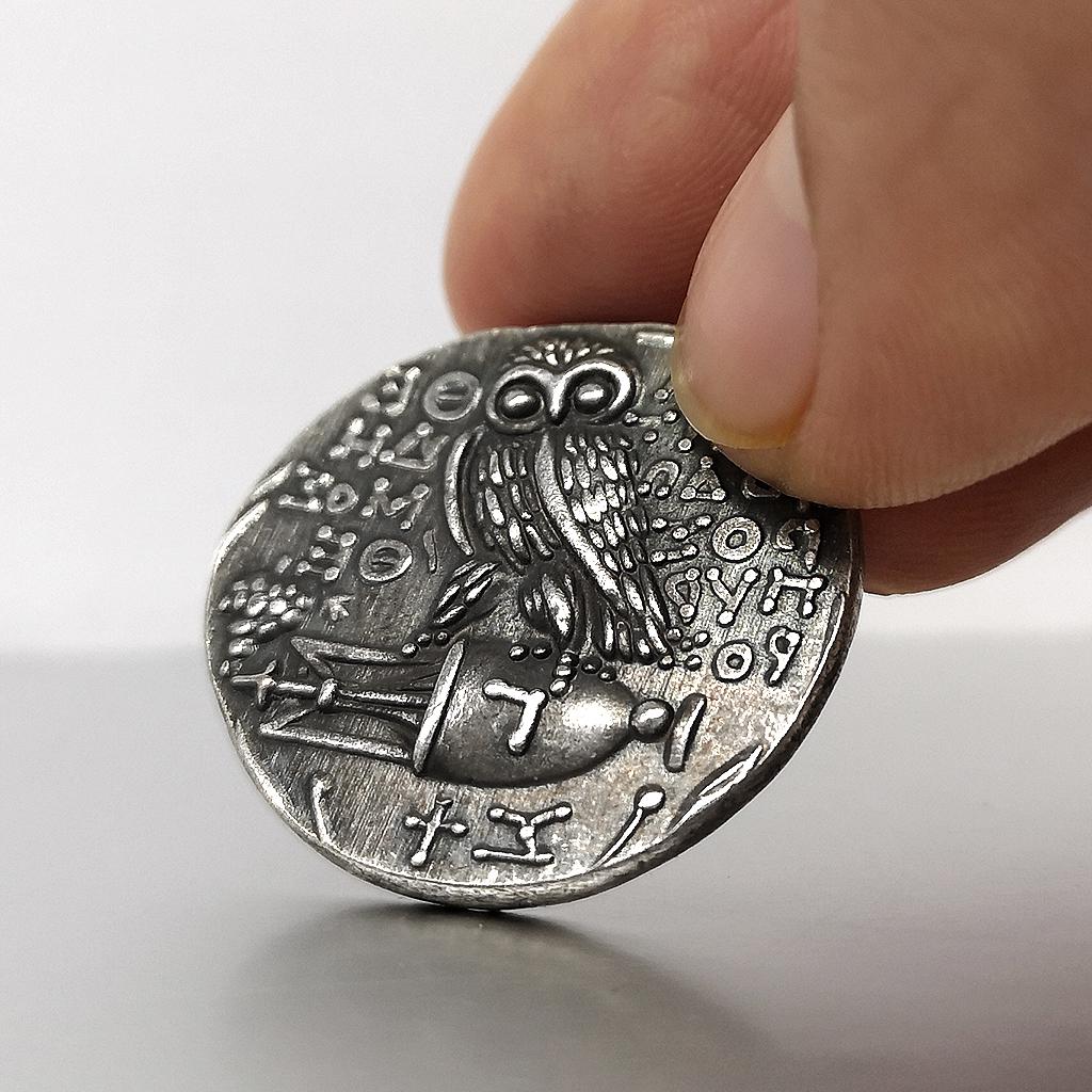 Копия древнегреческой Совы Афины Серебряная монета Коллекция иностранных монет
